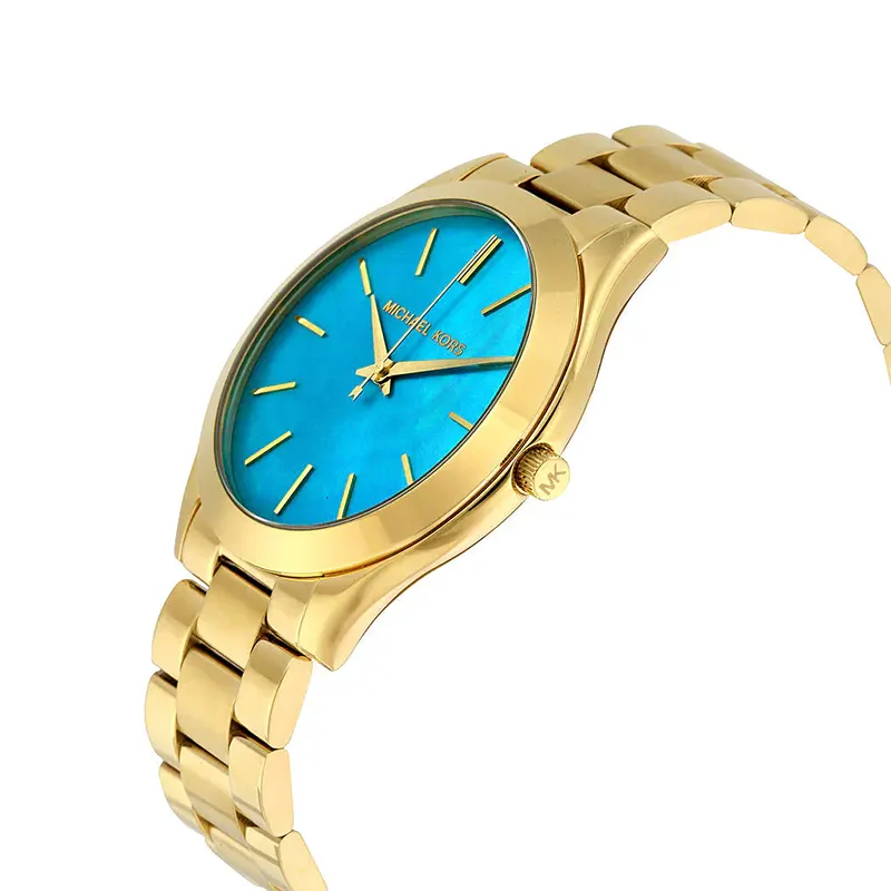 Michael Kors Slim Runway Blue MOP Dial Ladies Watch- MK3492